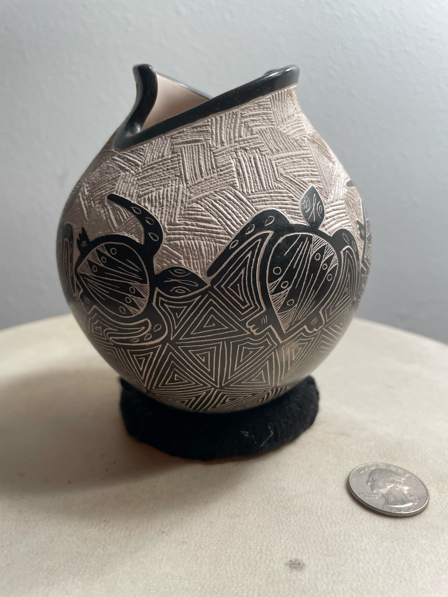 Geometric Turtle Mata Ortiz pot
