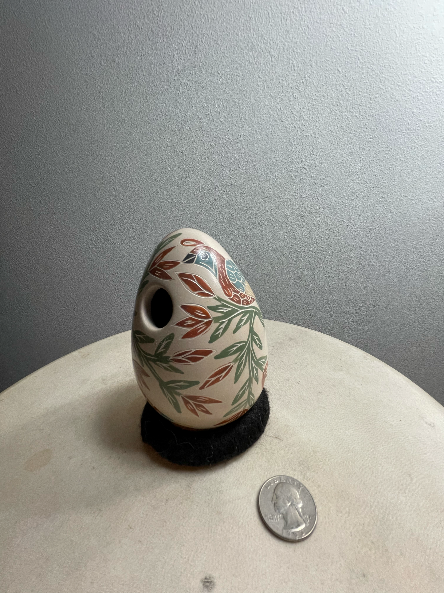 Egg-shaped Mata Ortiz Bird House