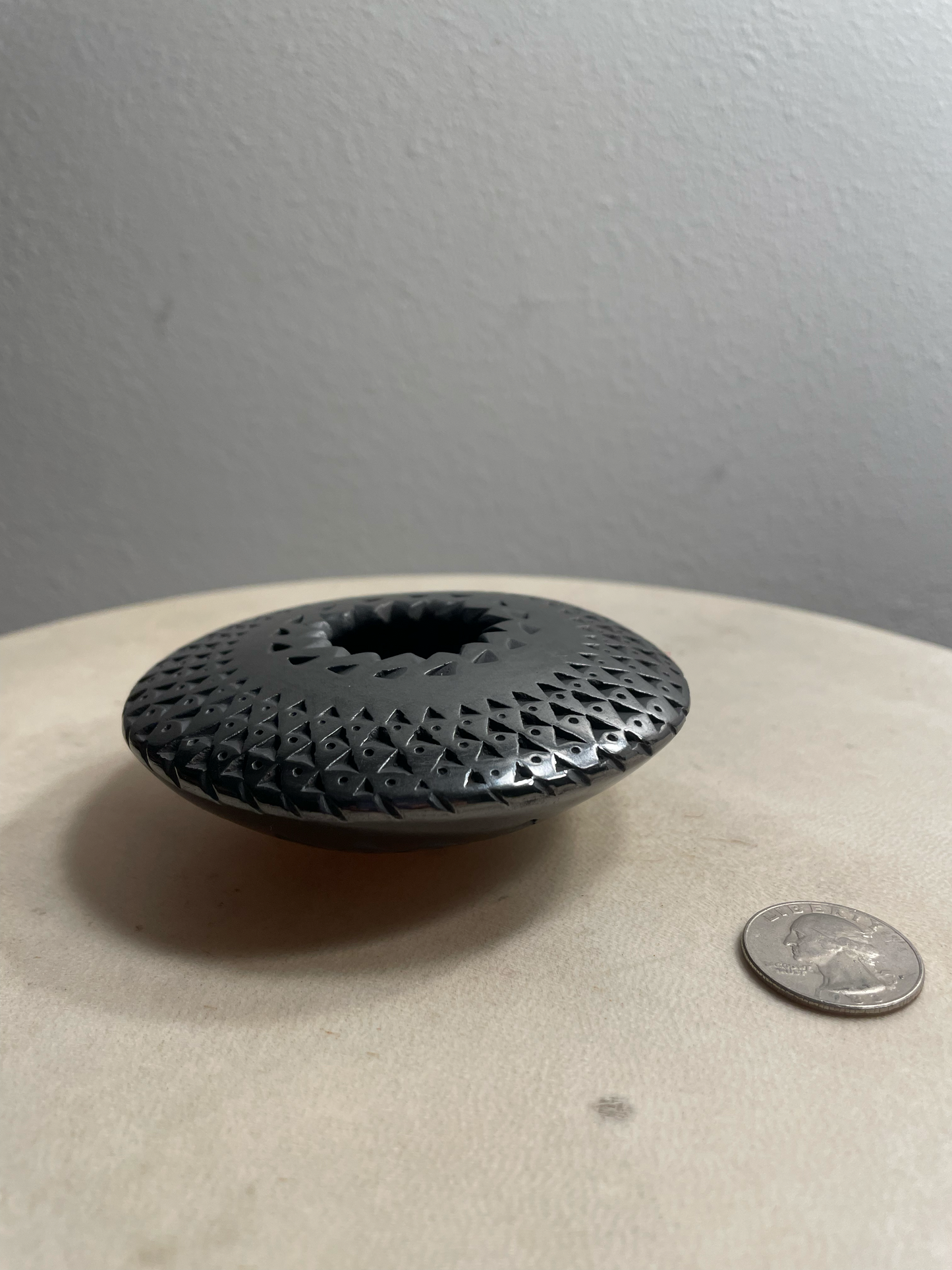 Mata Ortiz geometric pot with triangular pattern