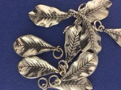 Silver Banana Leaf Charm with Hook, Small