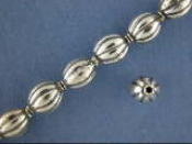 Silver Melon Shaped Polished Bead, Small