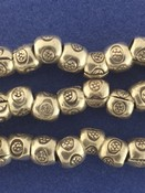 Silver Barrel Bead w/ Stamp Decoration, lightweight Small, large hole