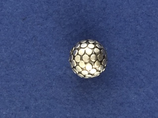 Silver Round Bead w/ Flat Dalmation Dot decoration