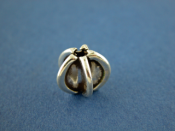 Silver Pod Shaped Bead, Small (Pumpkin)