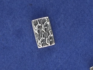 Silver Rectangle Dolphin Bead