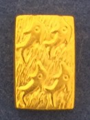 Gold Vermeil Rectangle Bead w/ Dolphin Design