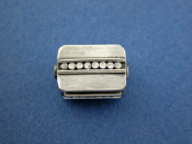 Silver Cube Bead with Dot Decoration (as shown, but square)