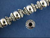 Silver Polishd Bead with built-in loop cap decoration, small