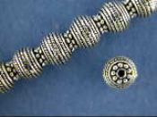 Silver Spiral rope Bead w/ granulated Ends