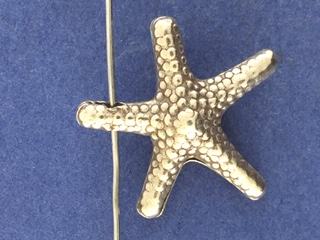 Gold Vermeil Starfish Bead, large (shown in slvr)