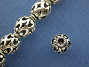 Silver Open Arch-Dot Filigree Bead, high polish, medium