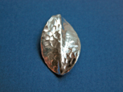 Silver Leaf-shaped Bead with Twist and Hammered Texture