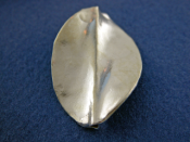 Silver Wavy Twisted Satin Leaf Bead