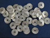 Silver Wavy Chip Bead w/ Satin Finish 10 x 10 mm