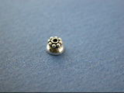 Silver Bead Cap Plain High Polished w/ Granulation Surrounding the Hole