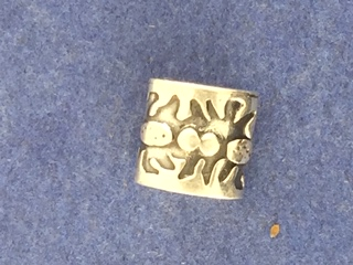 Silver Cylinder shaped Drum Bead